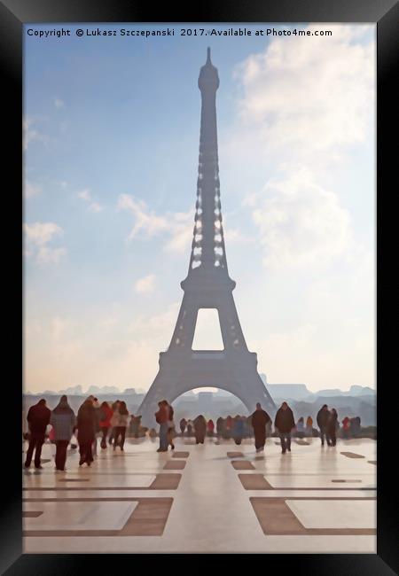 View of Eiffel Tower from Trocadero Framed Print by Łukasz Szczepański
