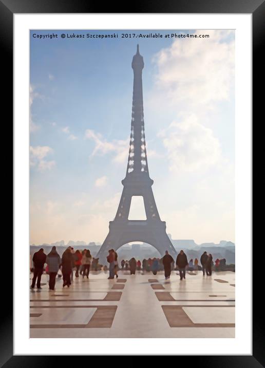 View of Eiffel Tower from Trocadero Framed Mounted Print by Łukasz Szczepański