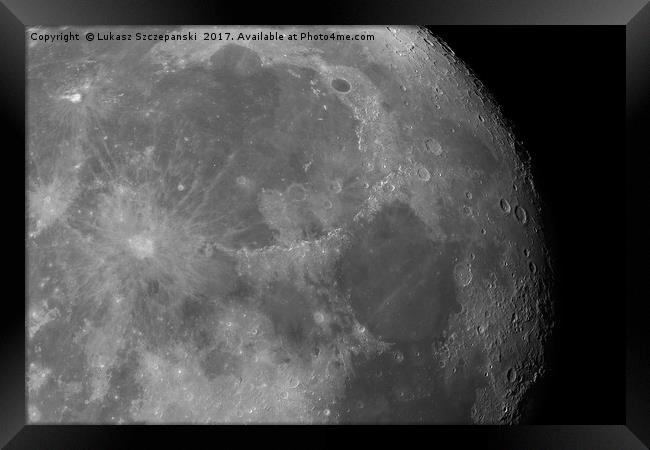 Close-up of the Moon surface Framed Print by Łukasz Szczepański