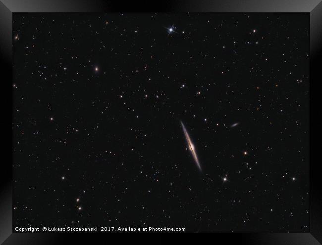 Needle Galaxy (NGC 4565) in Coma Berenices Framed Print by Łukasz Szczepański