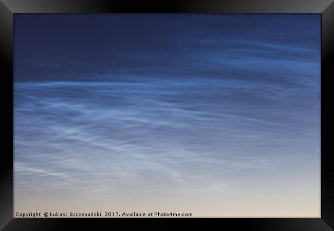 Noctilucent cloud (NLC, night clouds) Framed Print by Łukasz Szczepański