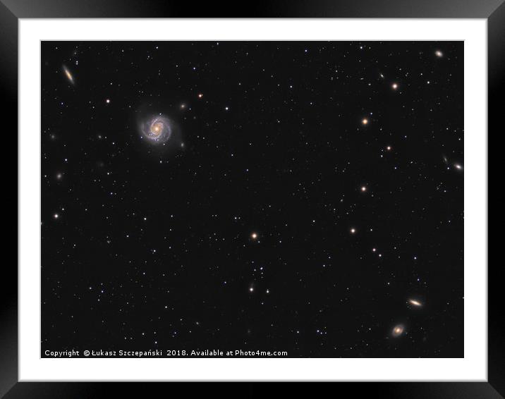 Spiral galaxy M100 (Messier 100) in constellation  Framed Mounted Print by Łukasz Szczepański