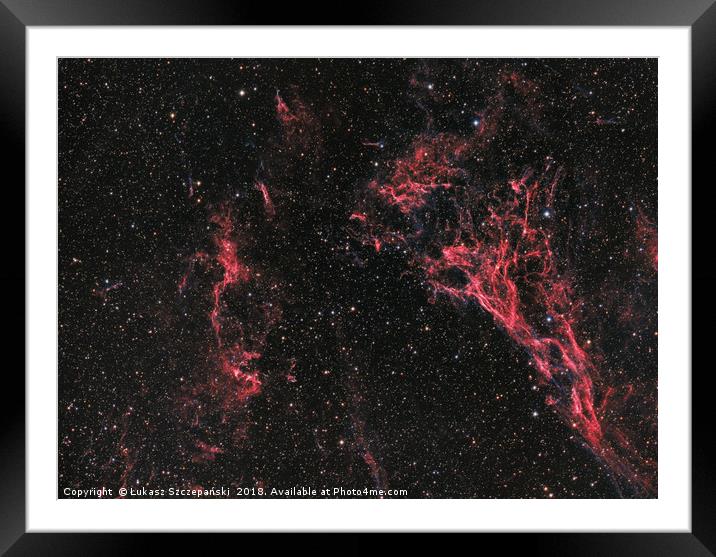 Pickering's Triangle nebula and NGC 6974 nebula in Framed Mounted Print by Łukasz Szczepański