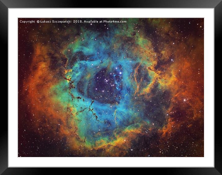 Rosette Nebula in the constellation of Monoceros Framed Mounted Print by Łukasz Szczepański