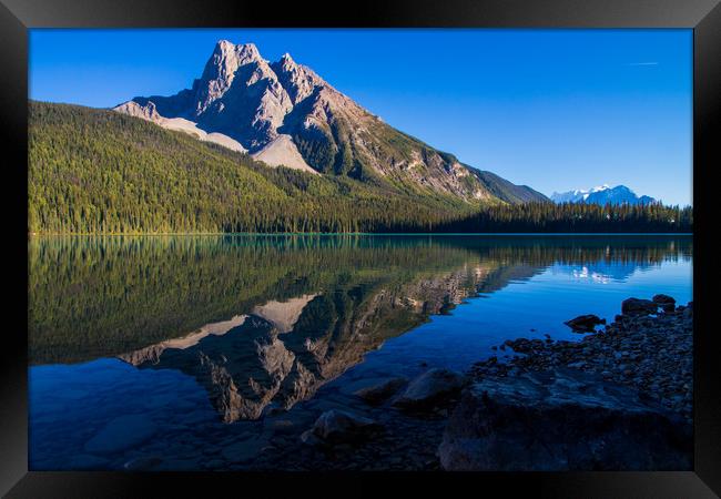 Reflection on Emerald Lake Framed Print by Kevin Livingstone