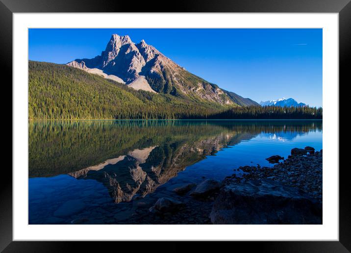 Reflection on Emerald Lake Framed Mounted Print by Kevin Livingstone