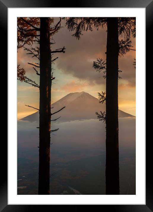 Sunset by Mt Fuji Framed Mounted Print by Kevin Livingstone