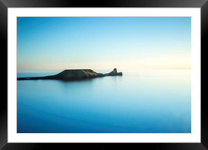 Worms Head, Gower Framed Mounted Print by Gerald Davies
