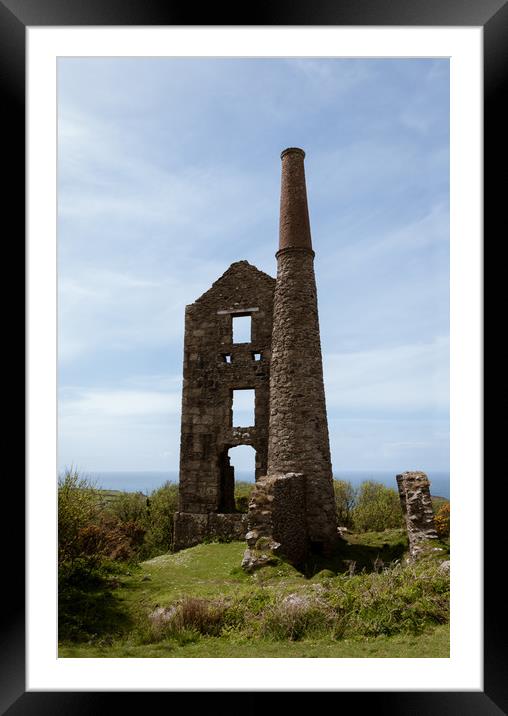 Carn Galver Tin Mine, Cornwall Framed Mounted Print by Linda Cooke