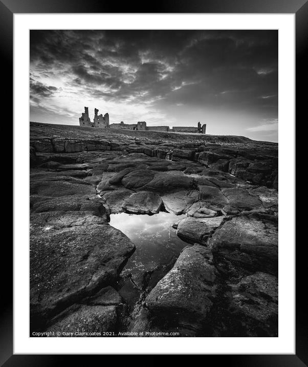 Dunstanburgh at Dusk Framed Mounted Print by Gary Clarricoates