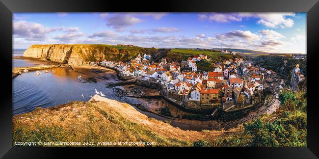Staithes in Afternoon Light Framed Print by Gary Clarricoates