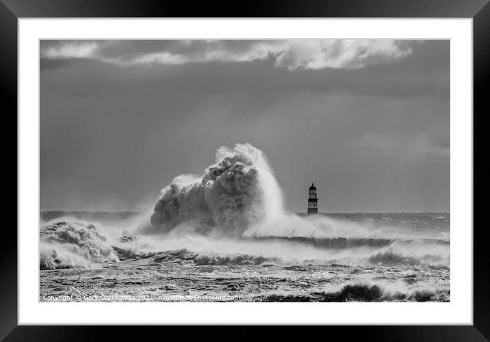 Dramatic Waves at Seaham Framed Mounted Print by Gary Clarricoates