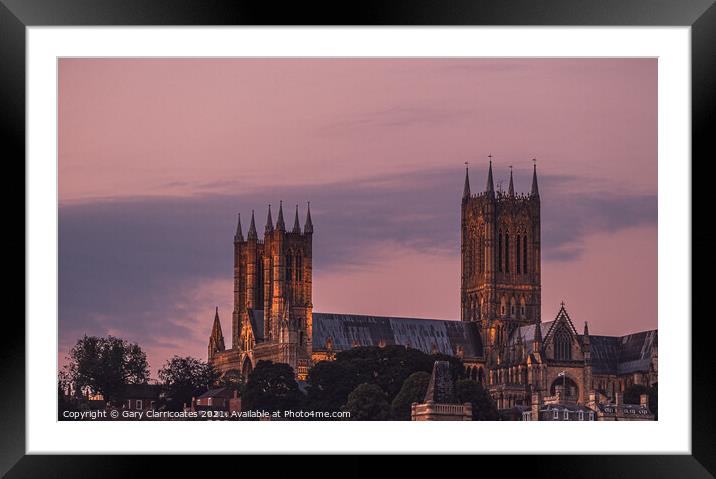 Dusk at Lincoln Cathedral Framed Mounted Print by Gary Clarricoates