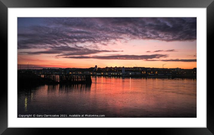 Sunset at Shields Framed Mounted Print by Gary Clarricoates