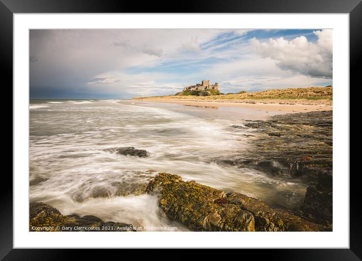 Water Motion on Bamburgh Beach Framed Mounted Print by Gary Clarricoates