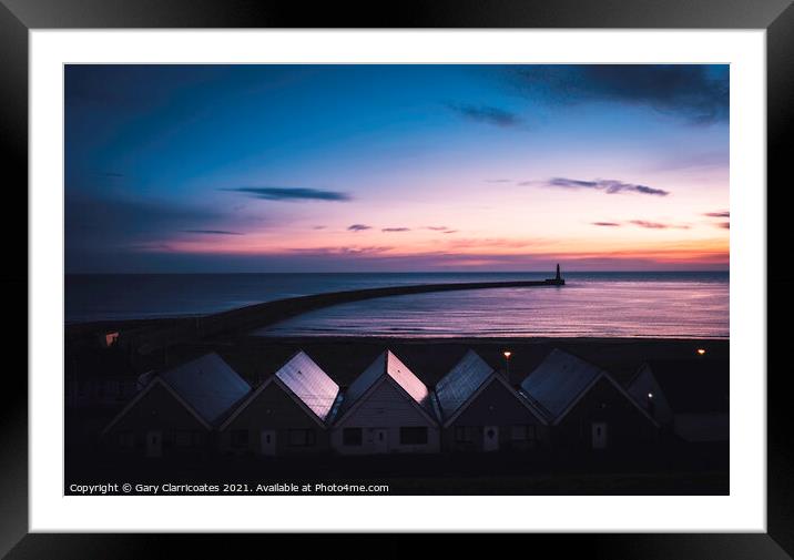 Blue Hour at Roker Framed Mounted Print by Gary Clarricoates