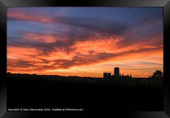 Durham Cathedral at Sunset  Framed Print by Gary Clarricoates