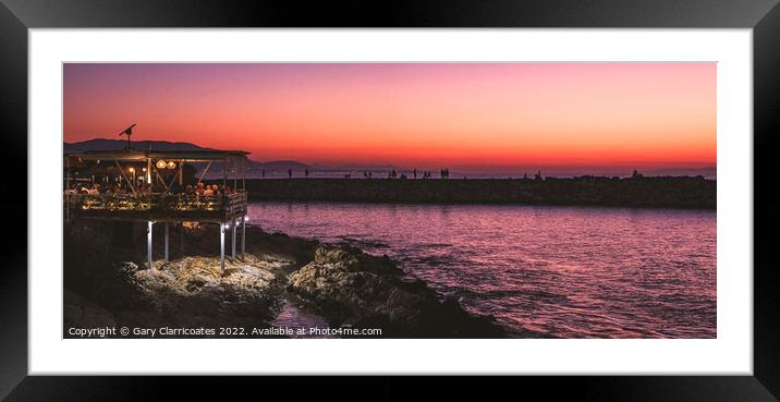 Crete Sunset Pano Framed Mounted Print by Gary Clarricoates