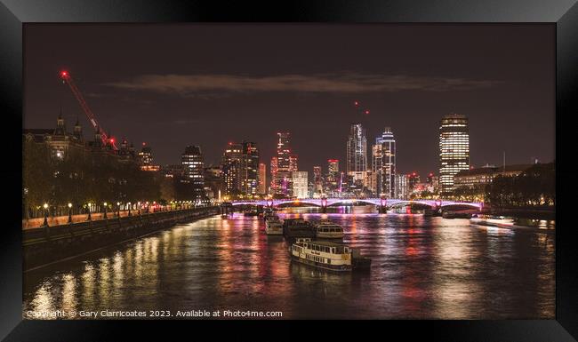 A Night on the Thames Framed Print by Gary Clarricoates