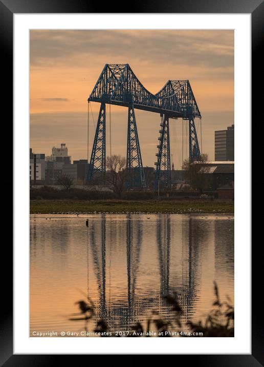 Tees Transporter Bridge Framed Mounted Print by Gary Clarricoates