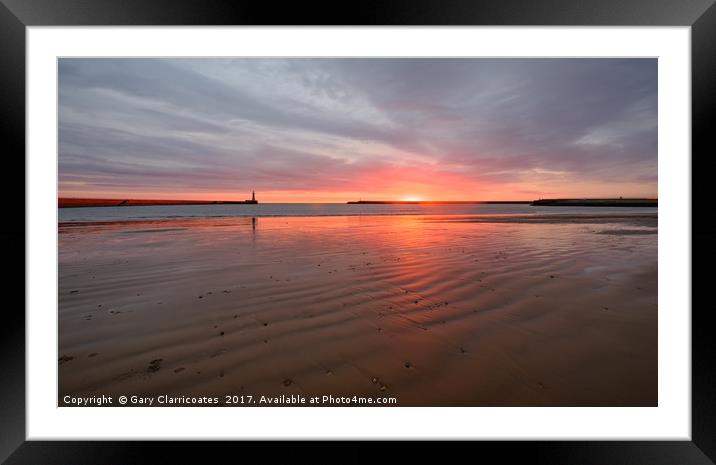 Sunrise at Roker Framed Mounted Print by Gary Clarricoates
