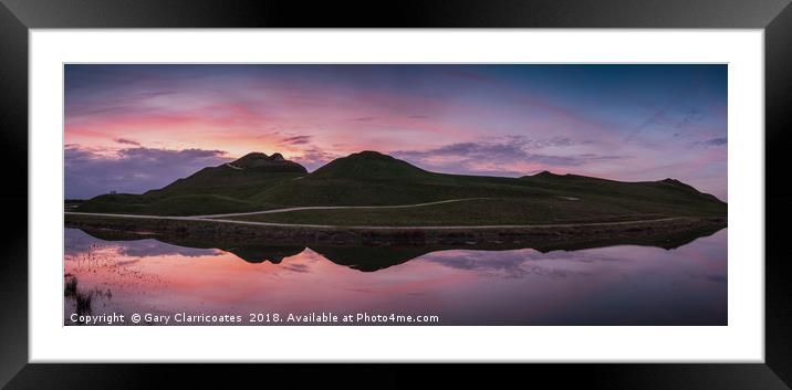 Northumberlandia at Sunset Framed Mounted Print by Gary Clarricoates