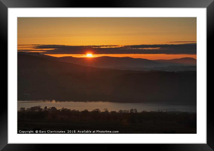 Ullswater Sunset Framed Mounted Print by Gary Clarricoates