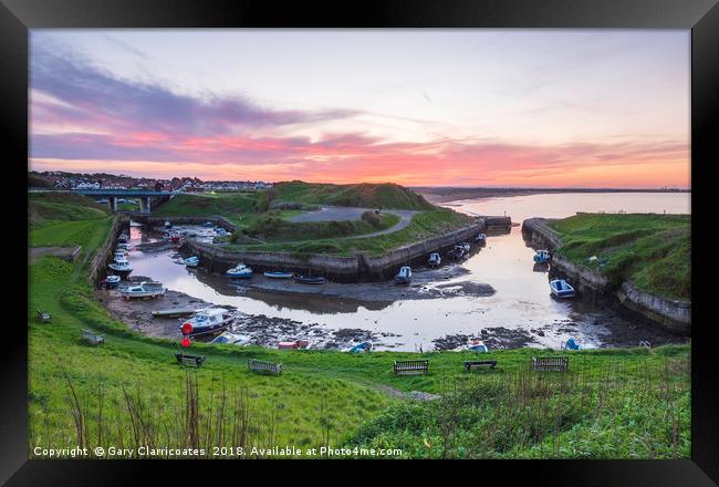 Low Tide at Seaton Sluice Framed Print by Gary Clarricoates
