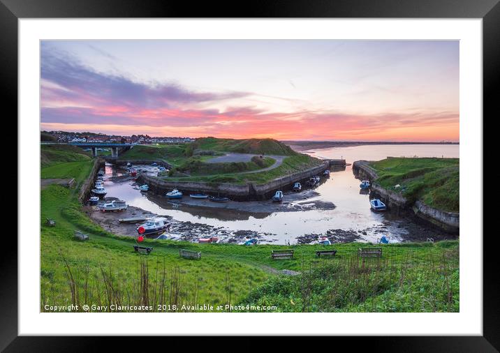 Low Tide at Seaton Sluice Framed Mounted Print by Gary Clarricoates
