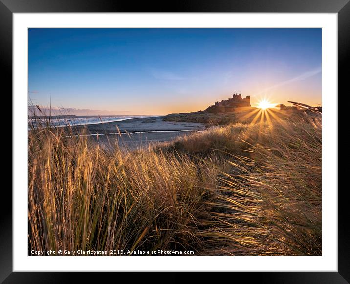 A Bamburgh Morning Framed Mounted Print by Gary Clarricoates