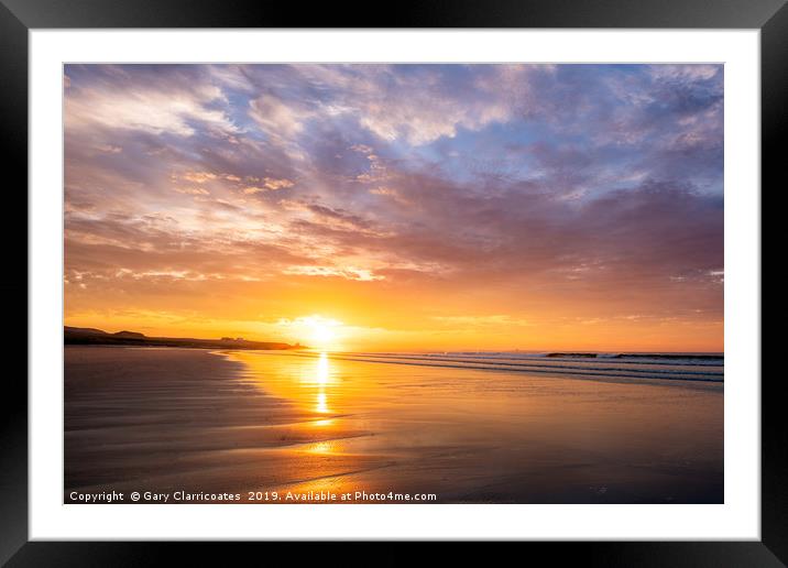 Zigzags on the Beach Framed Mounted Print by Gary Clarricoates
