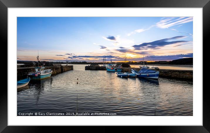 Sunset at Beadnell Framed Mounted Print by Gary Clarricoates