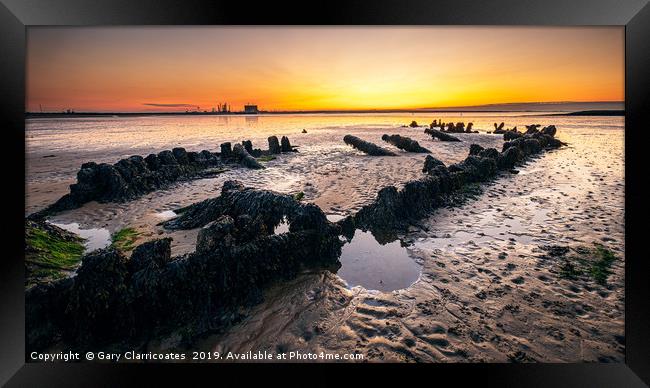 The Redcar Wreck Framed Print by Gary Clarricoates