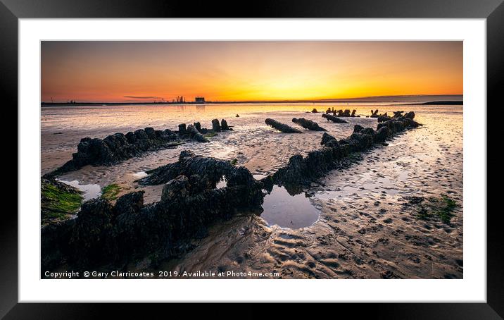 The Redcar Wreck Framed Mounted Print by Gary Clarricoates