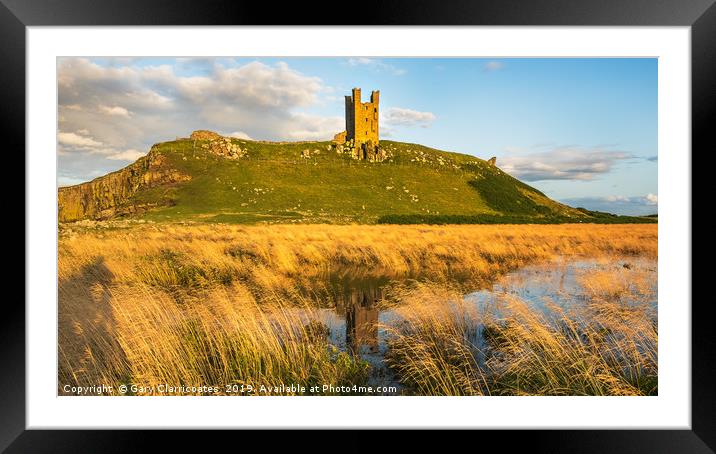 Dunstanburgh Reflection Framed Mounted Print by Gary Clarricoates