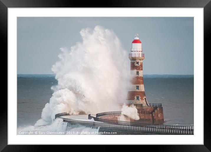 Roker Lighthouse Framed Mounted Print by Gary Clarricoates