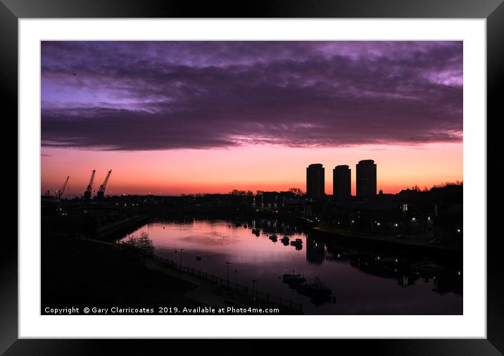 Sunderland Quayside Pre-dawn Framed Mounted Print by Gary Clarricoates