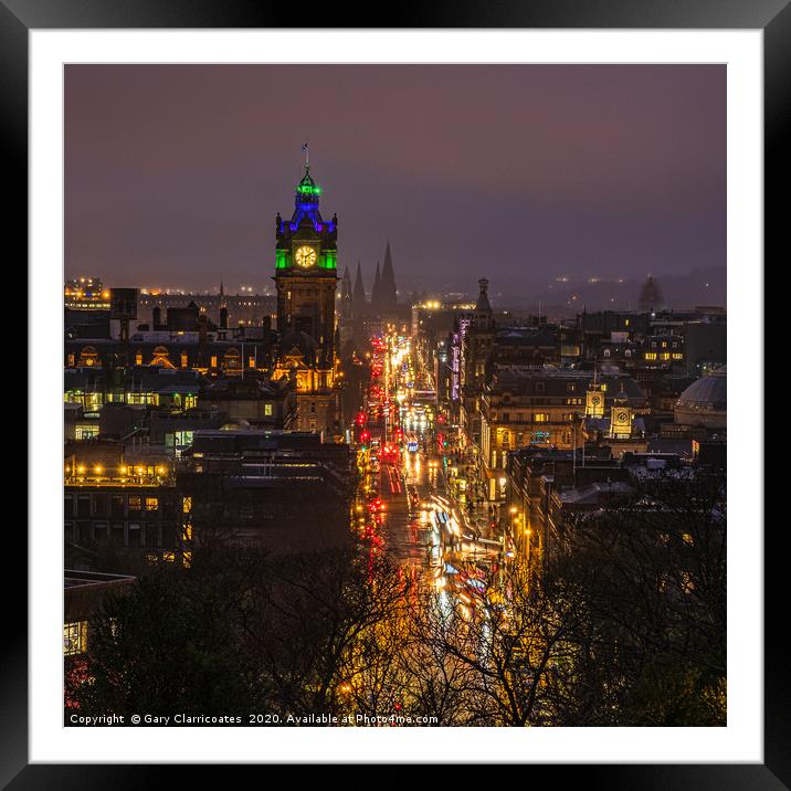 Rush Hour on Princes Street Framed Mounted Print by Gary Clarricoates