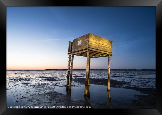 Refuge Box at Night Framed Print by Gary Clarricoates