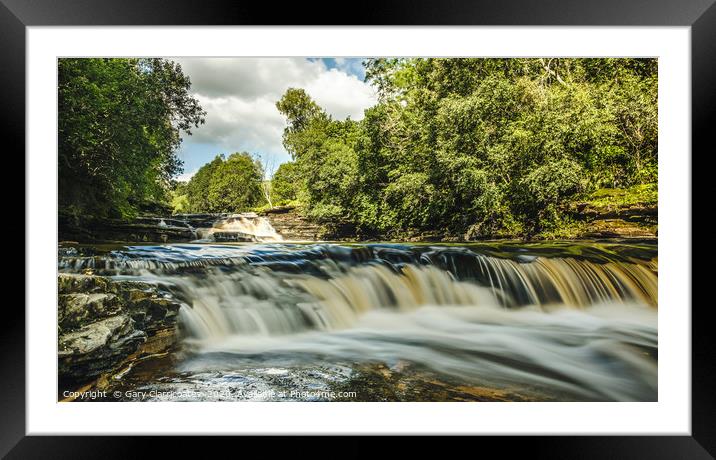 A Yorkshire Waterfall Framed Mounted Print by Gary Clarricoates