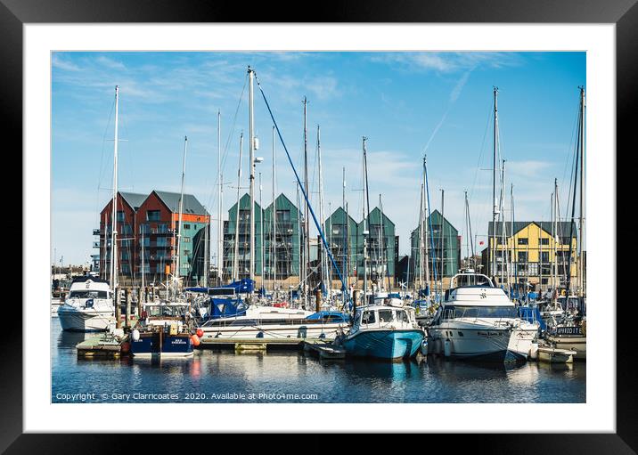 Amble Marina Framed Mounted Print by Gary Clarricoates