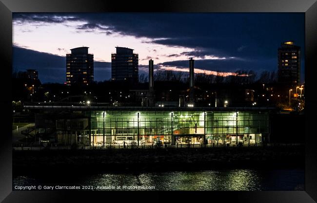 National Glass Centre at Night Framed Print by Gary Clarricoates