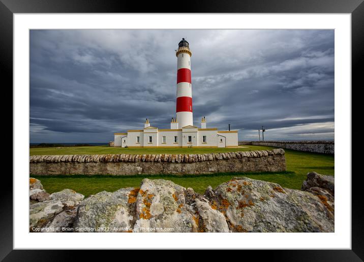 Tarbat Ness Lighthouse under a stormy sky Framed Mounted Print by Brian Sandison