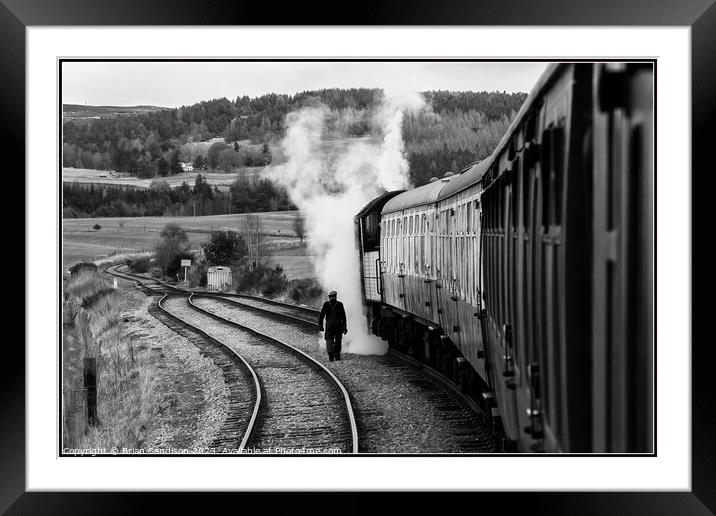 Steam Train on the tracks Framed Mounted Print by Brian Sandison