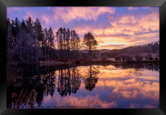 Strathdon Lochan Dawn Reflections Framed Print by Brian Sandison