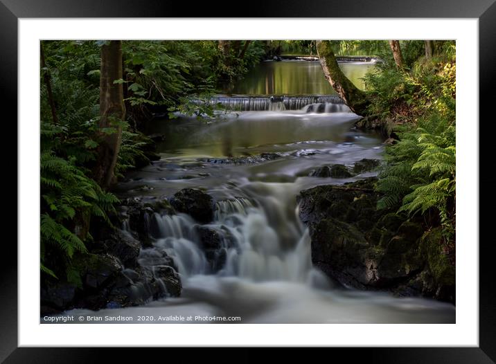Cascading waterfall Framed Mounted Print by Brian Sandison