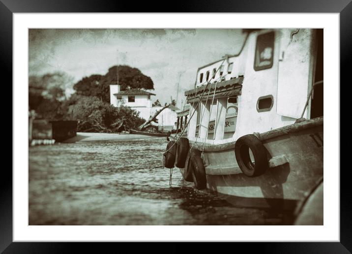Boat - Wet Plate Vintage Collection Framed Mounted Print by Hemerson Coelho