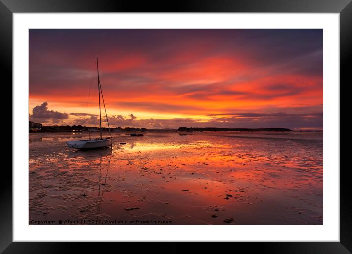 Sunset coastal scene of Poole Harbour Framed Mounted Print by Alan Hill