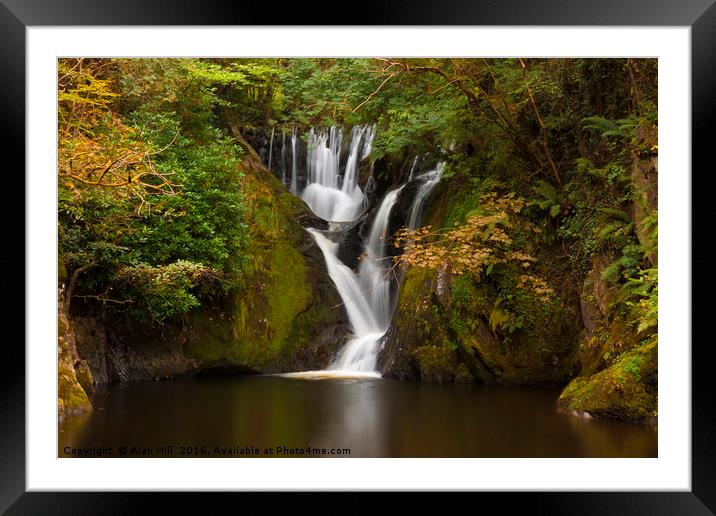 Dyfi Furnace Waterfall in early autumn Framed Mounted Print by Alan Hill