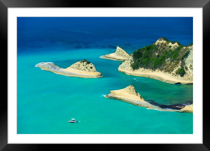 Cape Drastis cliffs in northern Corfu Framed Mounted Print by Alan Hill